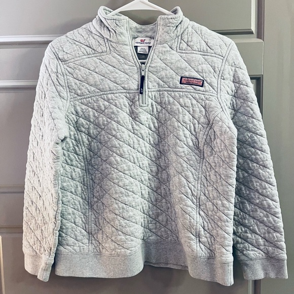 Vineyard Vines Sweaters - Vineyard Vines Light Gray Quilted Pullover